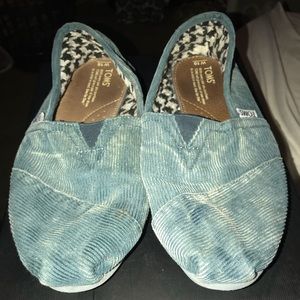 Blue Corduroy Toms Woman Size 10